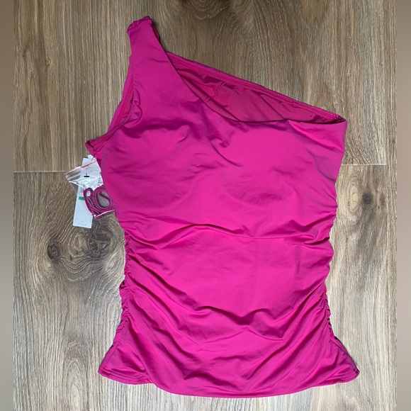 New Carmen Marc Valvo Women's One-Shoulder Cutout Tankini Top - Picture 4 of 4